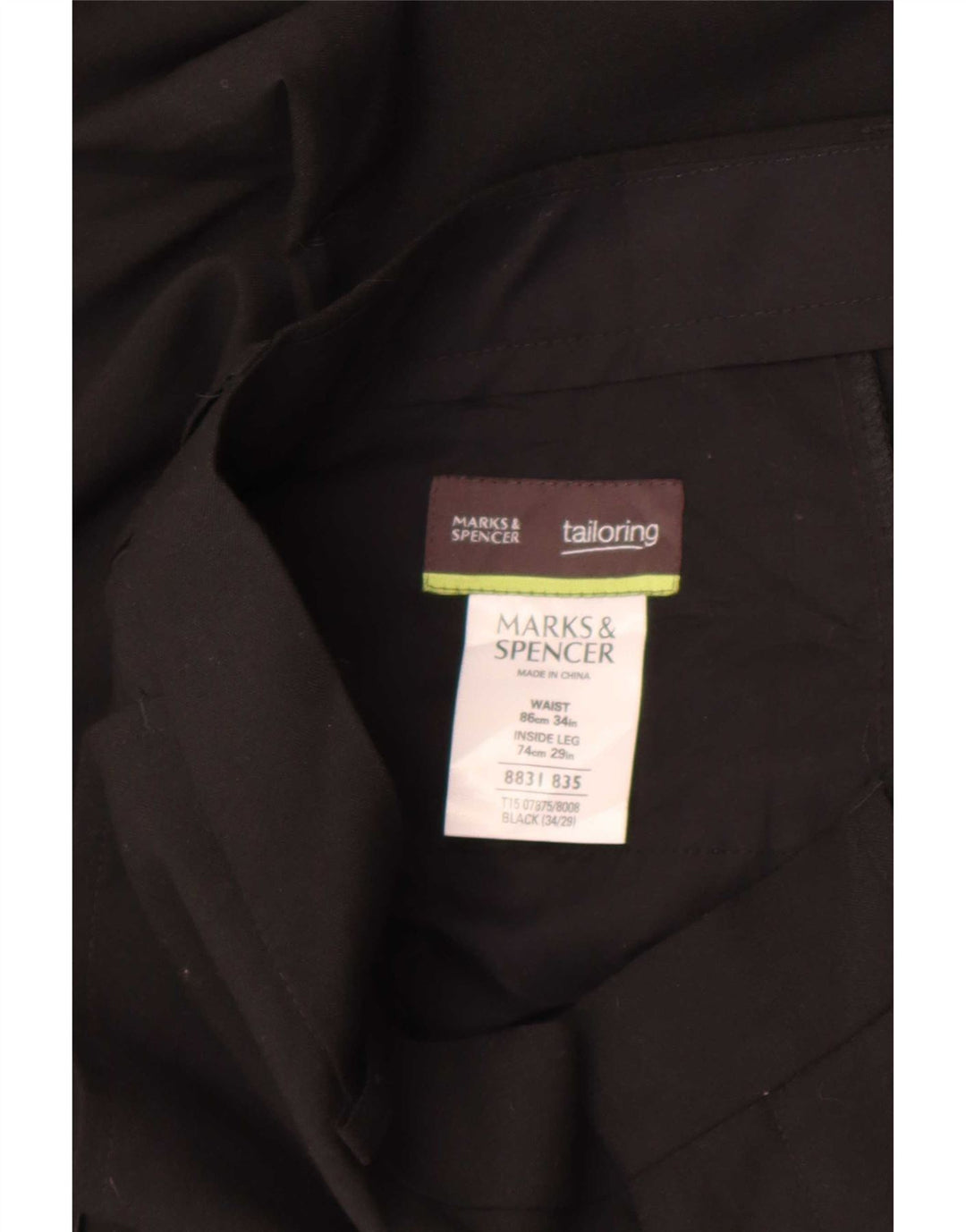 Pantaloni chino drepți pentru bărbați Marks & Spencer L34 L29 Poliester negru