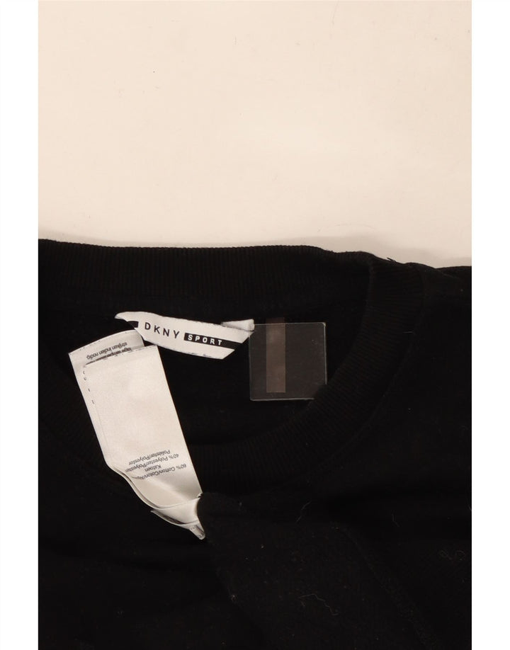 Dkny Pulover oversized cu grafic crop pentru femei UK 10 Small Black