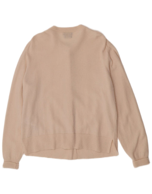 Pulover cardigan Massimo Dutti pentru femei UK 14 Medium Beige Lână