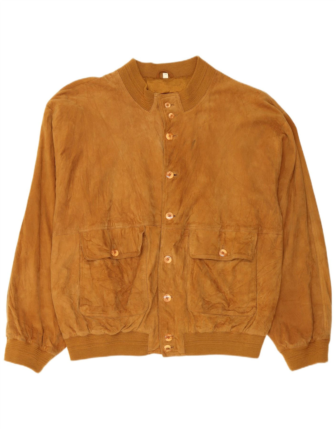 Bomber vintage pentru bărbați din piele intoarsa IT 58 4XL din piele maro