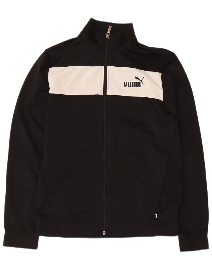 Jachetă de trening Puma pentru băieți 15-16 ani, negru, color block