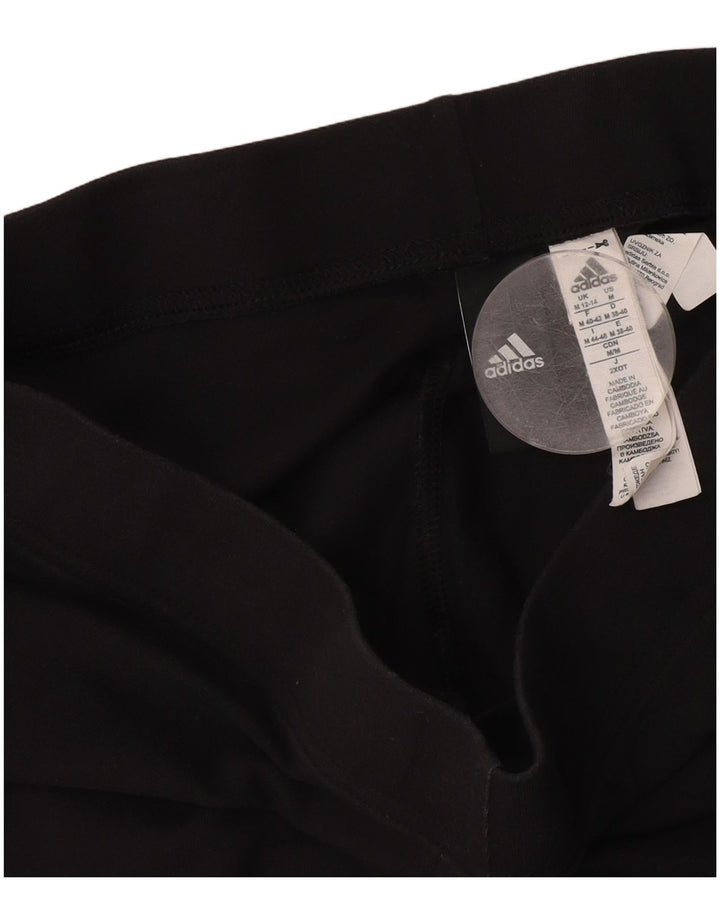 Leggings grafic Adidas pentru femei UK 12/14 bumbac mediu negru