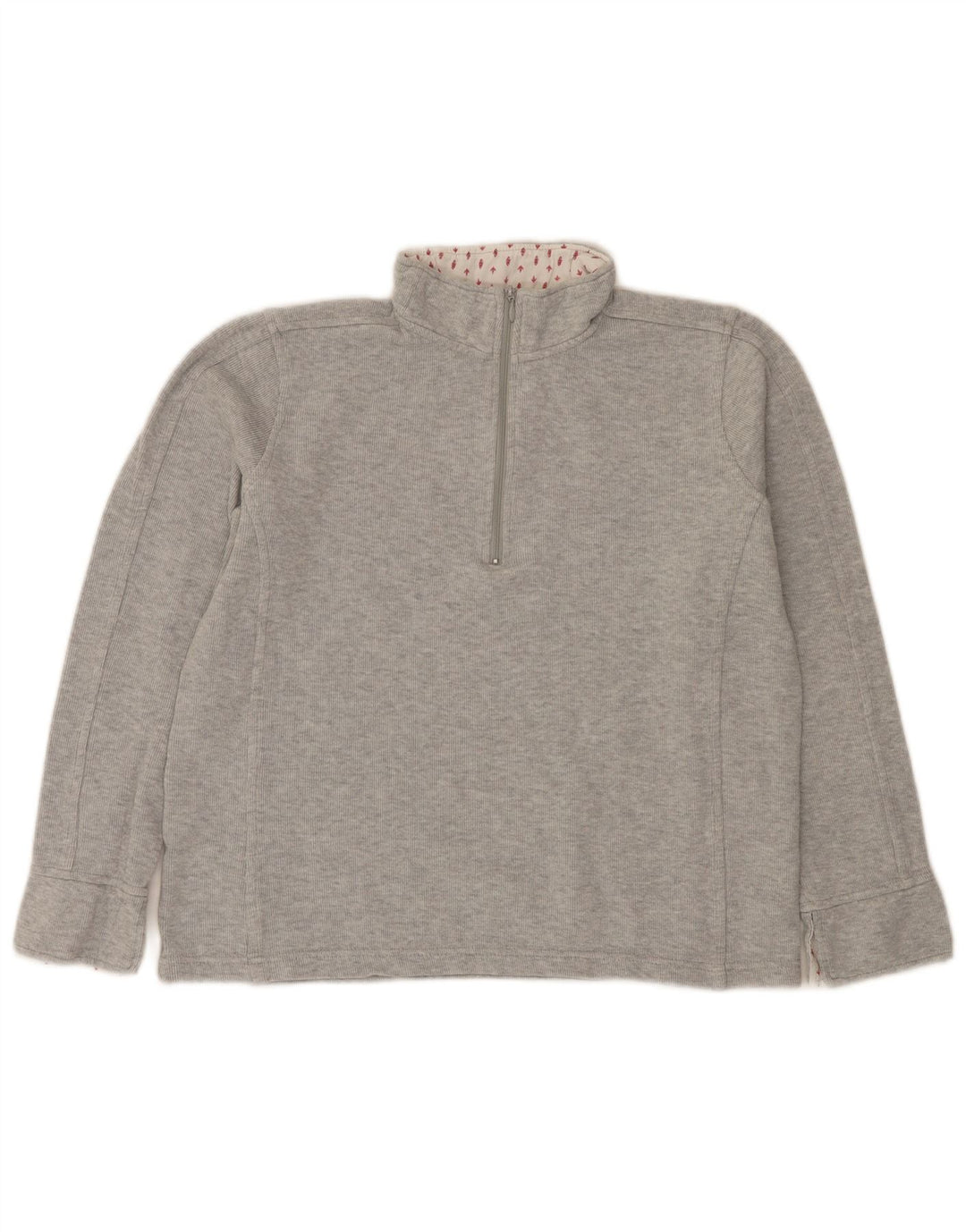 Pulover pentru femei Orvis, cu fermoar, cu gât, UK 14, bumbac, gri mediu