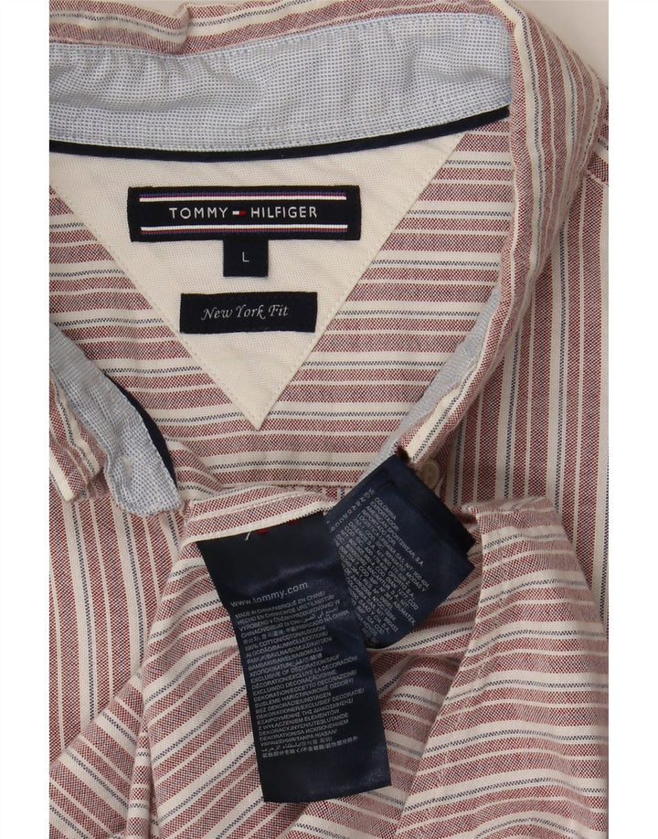 Cămașă pentru bărbați Tommy Hilfiger, bumbac cu dungi roșii mari