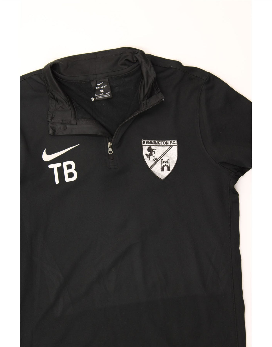 NIKE Mens Dri Fit Graphic Zip Neck Pullover Tracksuit Top Small Black Vintage Nike and Second-Hand Nike from Messina Hembry 