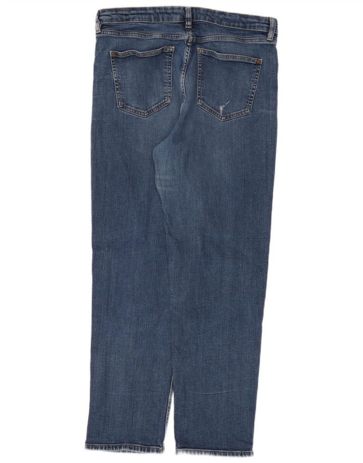 Marks & Spencer Blugi Distressed drepte pentru femei UK 14 Large W34 L30 Blue