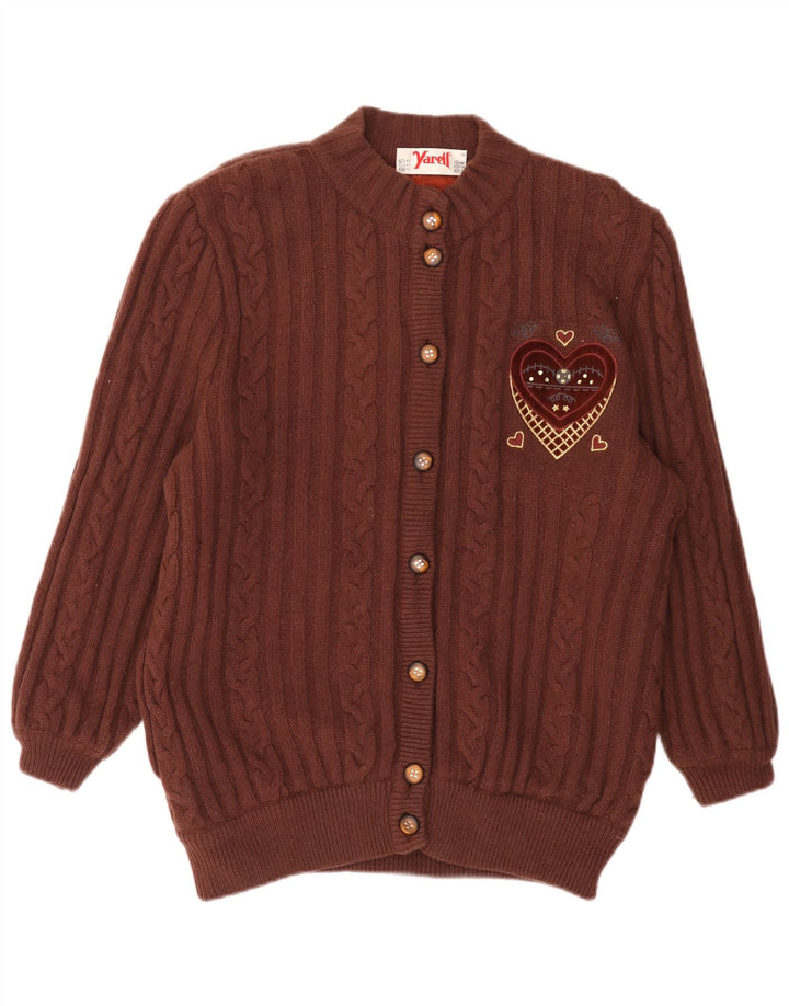 Yarell Pulover cardigan supradimensionat pentru femei UK 14 Maro mare