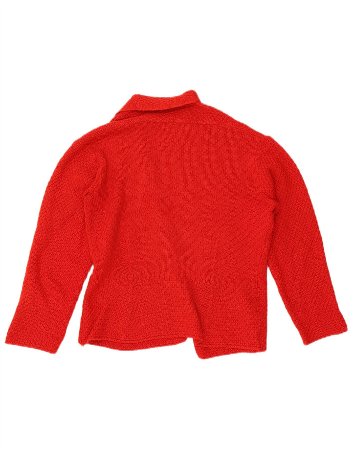 Pulover cardigan deschis pentru femei Marks & Spencer UK 10 Lână roșie mică