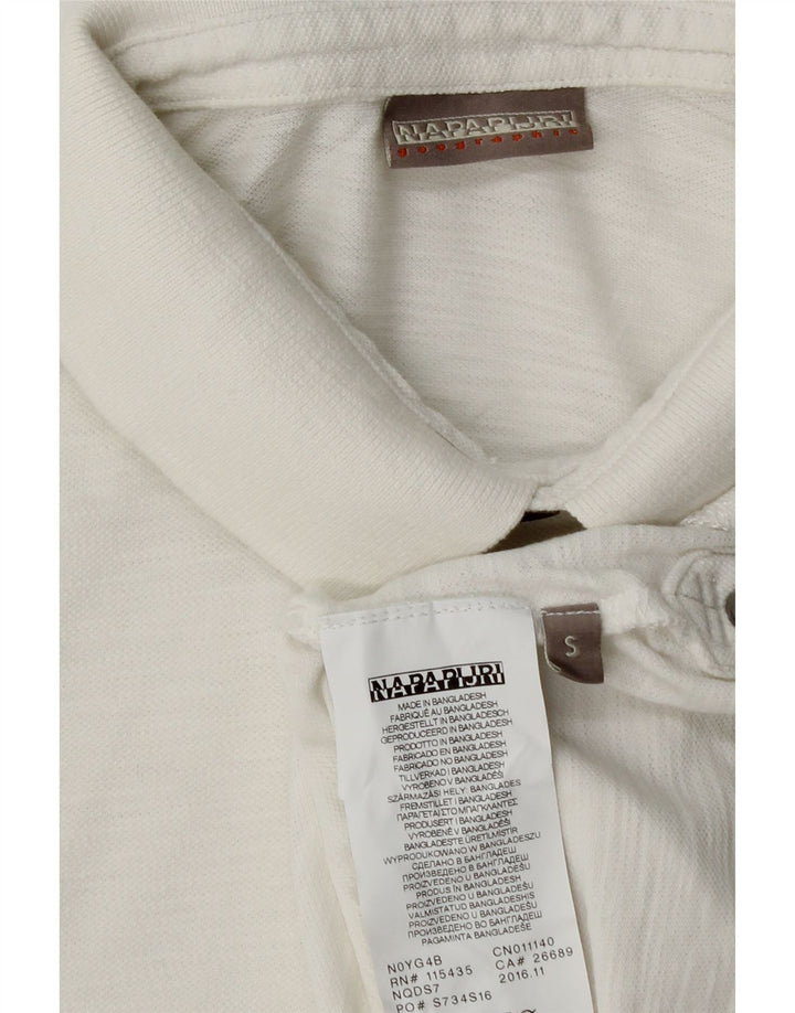 Tricou Polo Geographic Bărbați NAPAPIJRI Bumbac Alb Mic