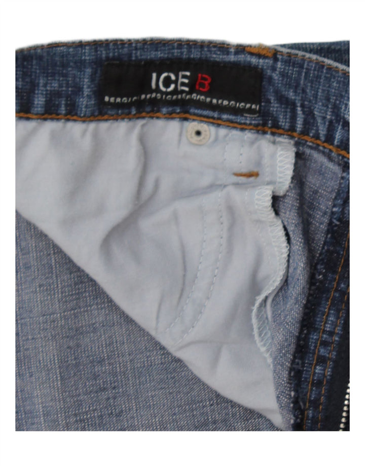 Pantaloni scurți din denim pentru femei ICEBERG W30, bumbac albastru mediu