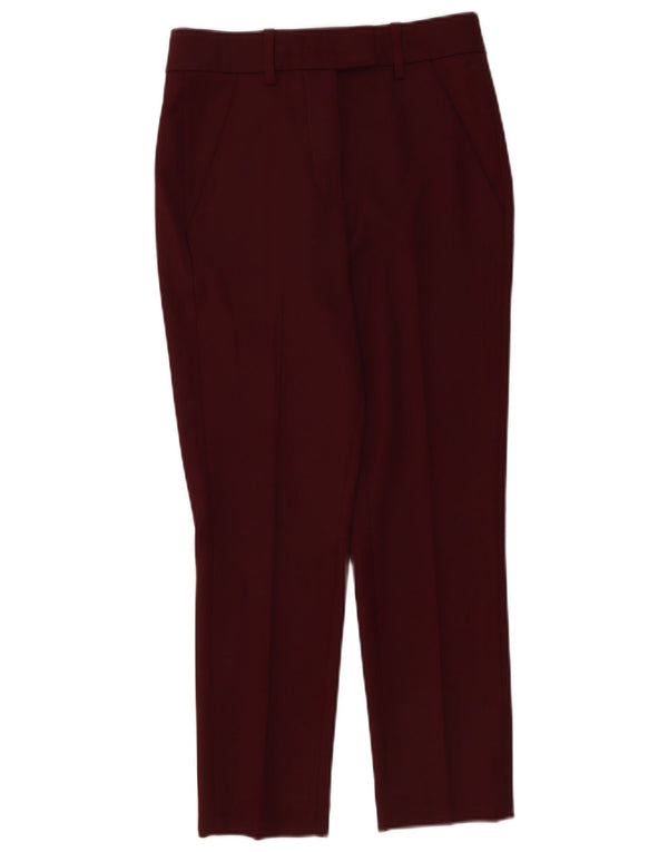 Dondup Womens High Waist Slim Suit Trousers IT 38 XS W26 L25 Burgundy Wool
