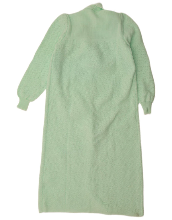 Rochie din tricot vintage pentru femei UK 18 XL, verde, florală