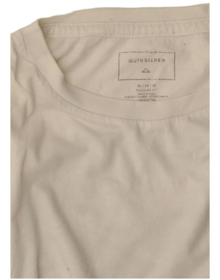 Tricou grafic Quiksilver pentru bărbați, cu croială regulată, top mediu alb