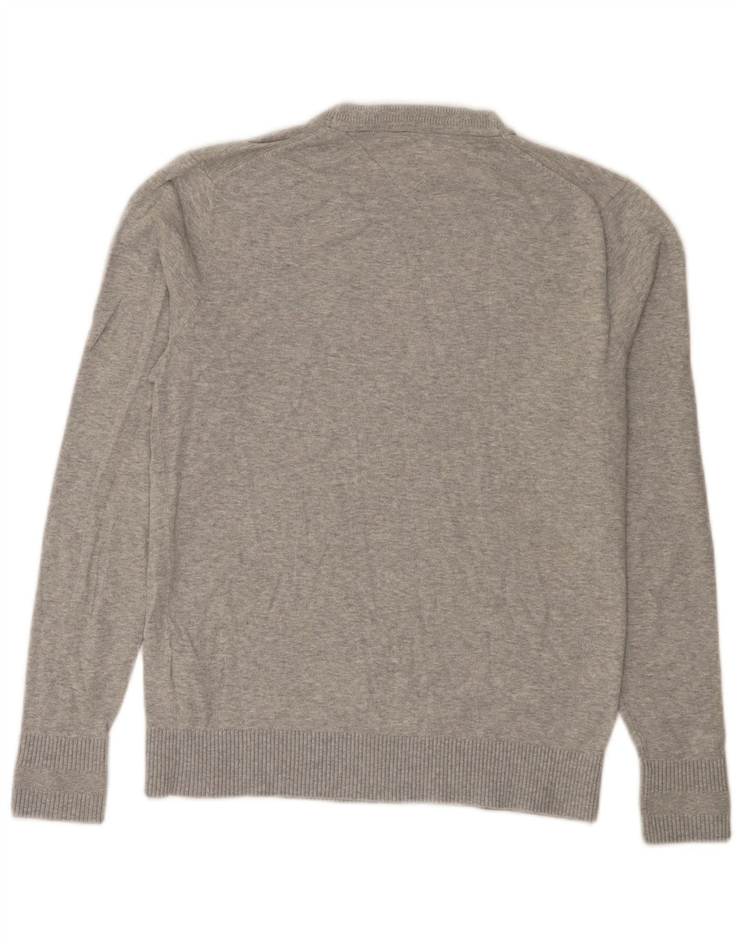 Pulover Tommy Hilfiger pentru bărbați, cu croială normală, cu decolteu, mic, gri, bumbac