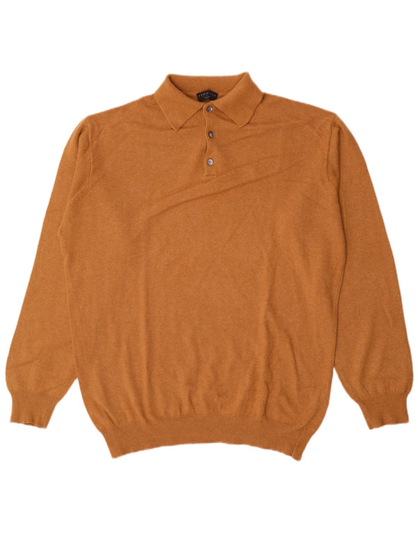 Breuninger Pulover cu gât polo pentru bărbați IT 56 2XL Lână merinos maro