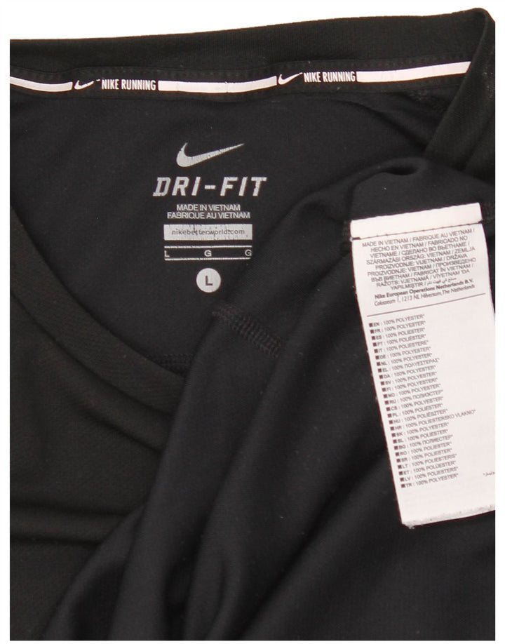 Tricou Nike Dri Fit pentru bărbați Top mare din poliester negru