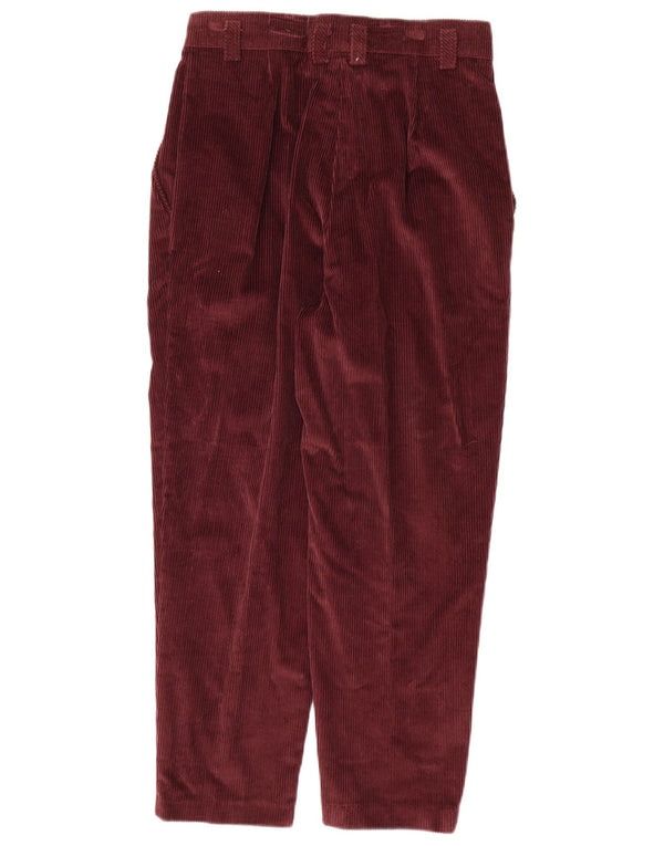 ST MICHAEL Pantaloni pentru femei din velur cu fixare UK 14 Medium W28 L26 Burgundy