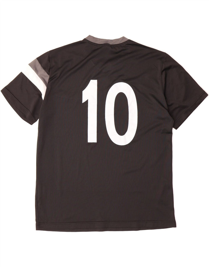 ERREA Mens Graphic T-Shirt Top Medium Black Colourblock Polyester Vintage Errea and Second-Hand Errea from Messina Hembry 