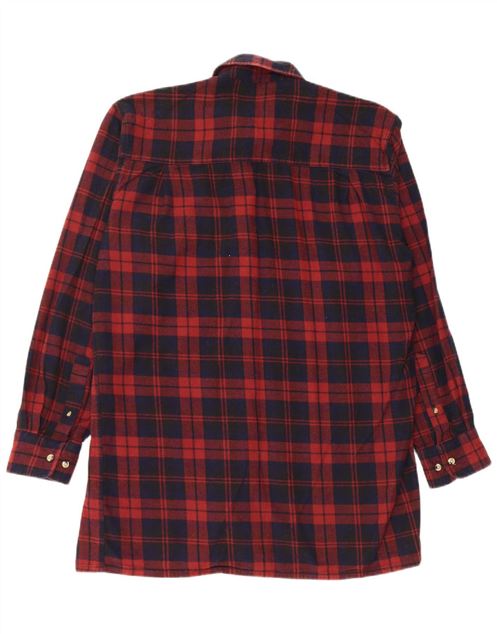 Cămașă de flanel pentru bărbați VINTAGE, cu ajustare confortabilă, din bumbac cu carouri burgundy mediu