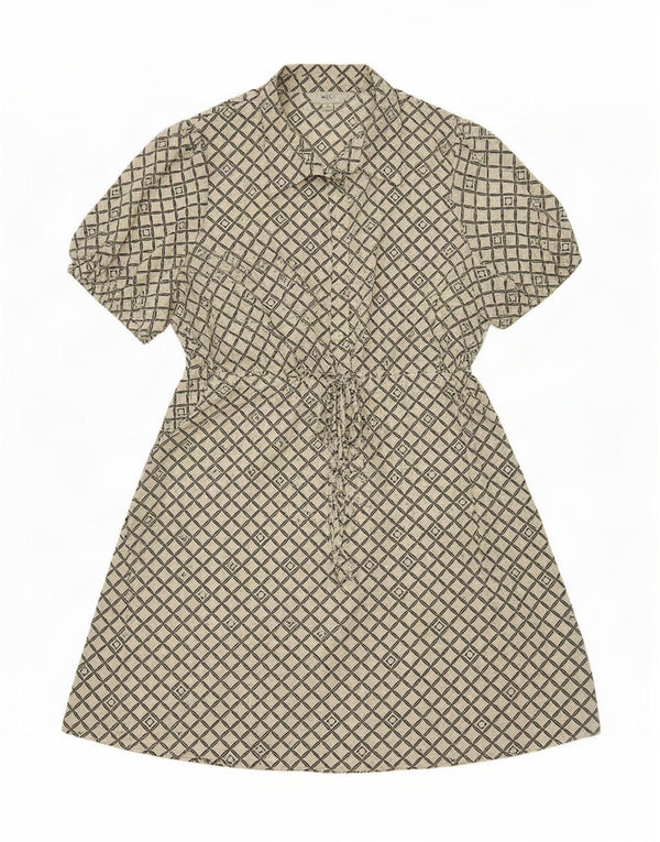 Marks & Spencer Womens A-Line Dress UK 16 Large White Geometric Polyester