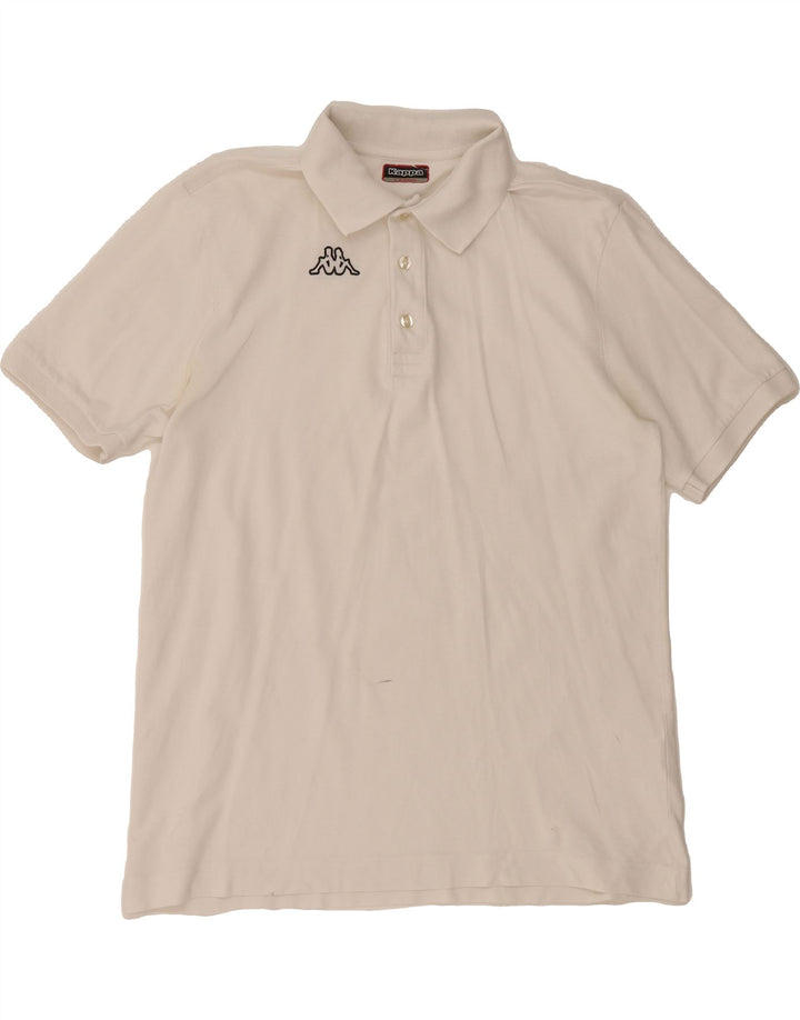 KAPPA Mens Polo Shirt Large White Cotton Vintage Kappa and Second-Hand Kappa from Messina Hembry 