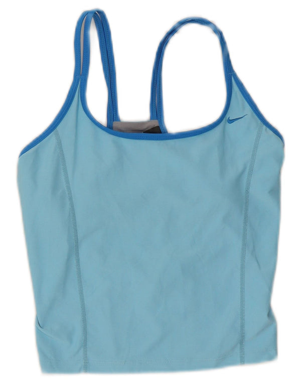 Vestă crop top pentru femei Nike Dri Fit US 4/6 Small Blue Colorblock Poliester