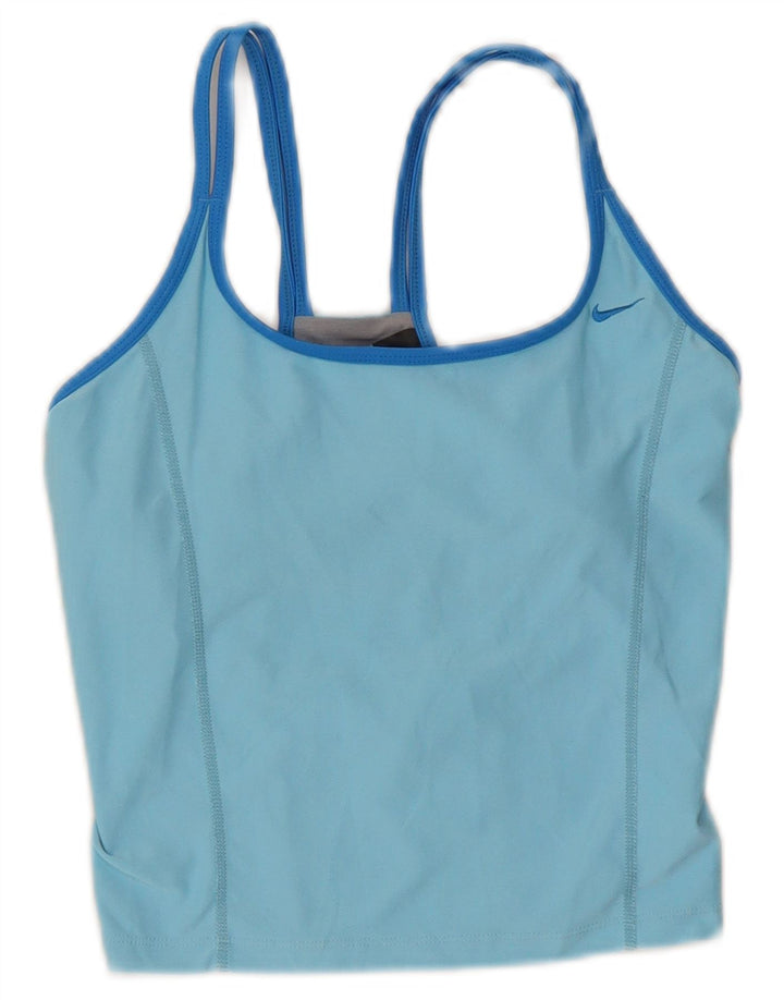 Vestă crop top pentru femei Nike Dri Fit US 4/6 Small Blue Colorblock Poliester