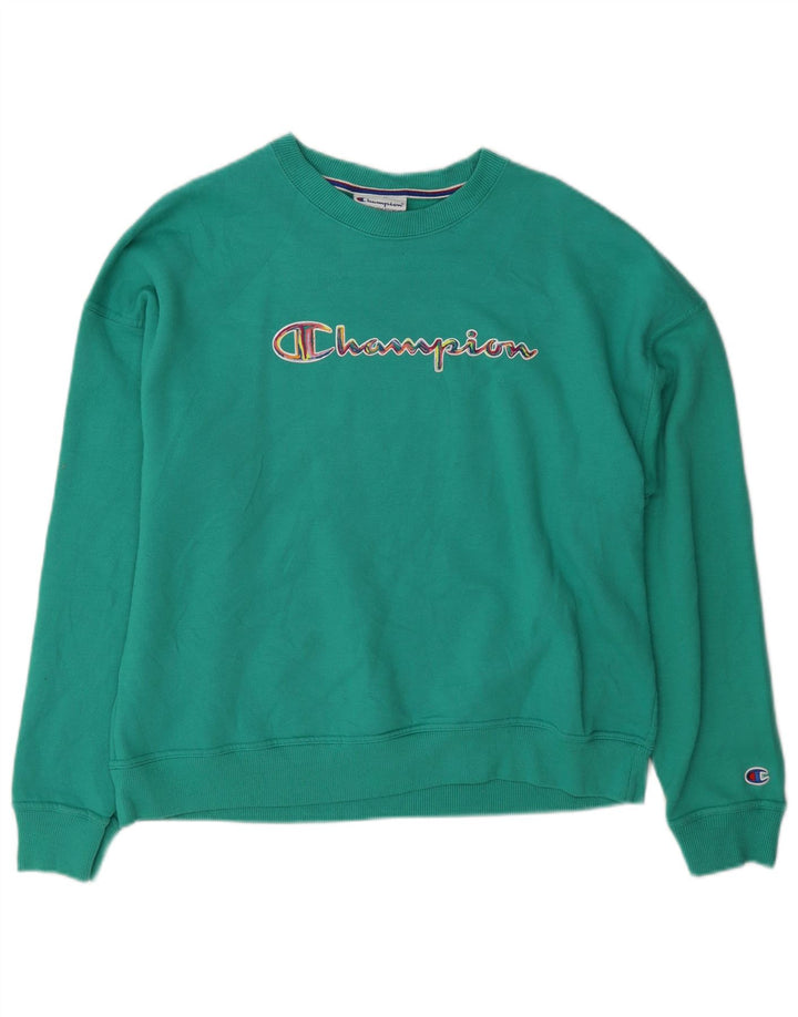 Pulover cu grafic pentru femei Champion UK 14 Bumbac verde mediu