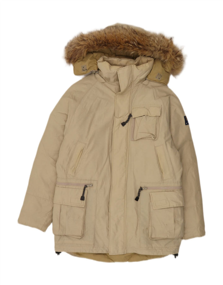 Palton căptușit cu glugă pentru bărbați Woolrich UK 36 Bej mic