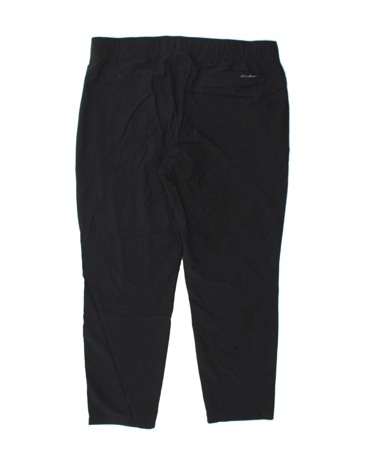 EDDIE BAUER Womens Slim Casual Trousers Large W36 L28 Black Polyester Vintage Eddie Bauer and Second-Hand Eddie Bauer from Messina Hembry 