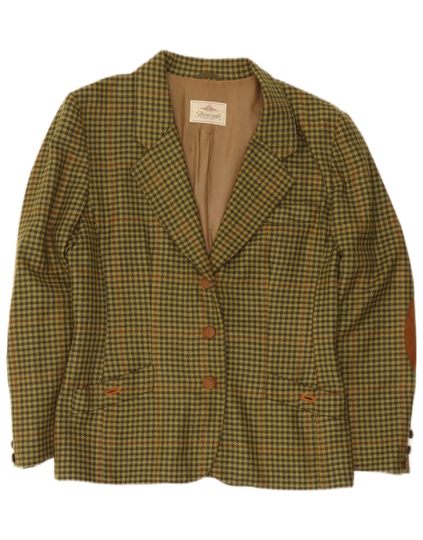 Jachetă vintage pentru bărbați cu 3 nasturi, IT 44 verde mediu Houndstooth