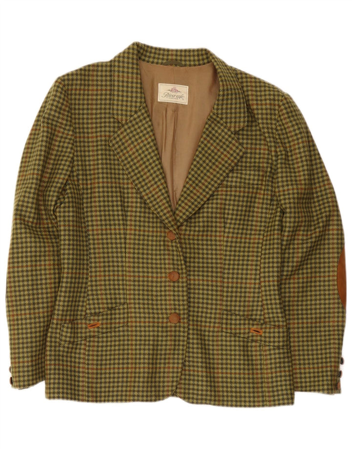 Jachetă vintage pentru bărbați cu 3 nasturi, IT 44 verde mediu Houndstooth