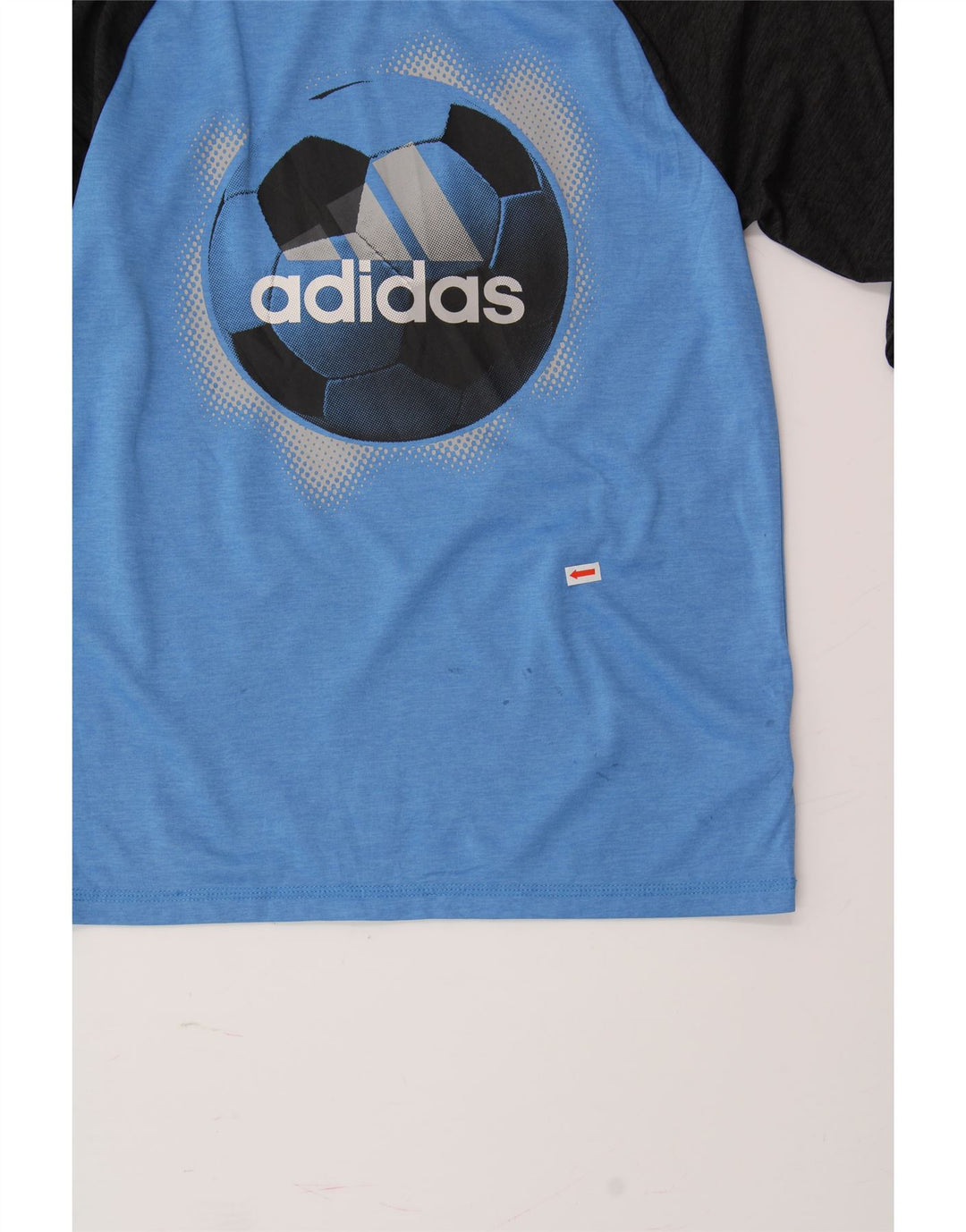 ADIDAS Boys Graphic Top Long Sleeve 10-11 Years Medium Blue Colourblock Vintage Adidas and Second-Hand Adidas from Messina Hembry 