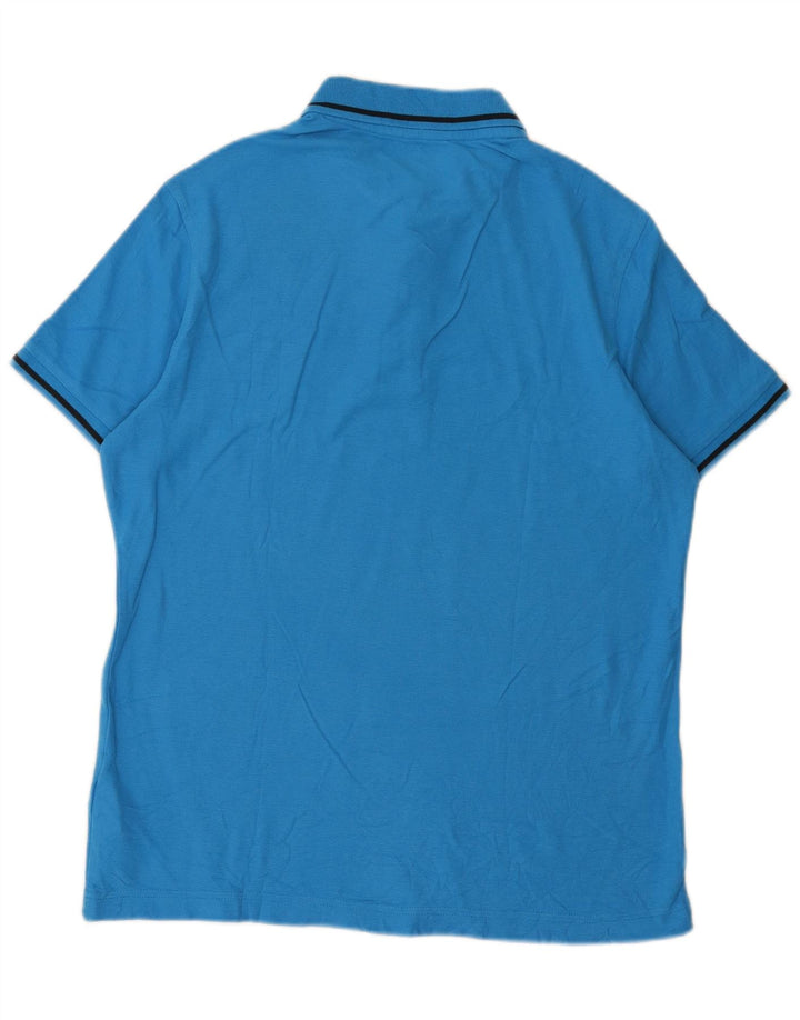 Tricou polo pentru bărbați Lotto, bumbac albastru mediu