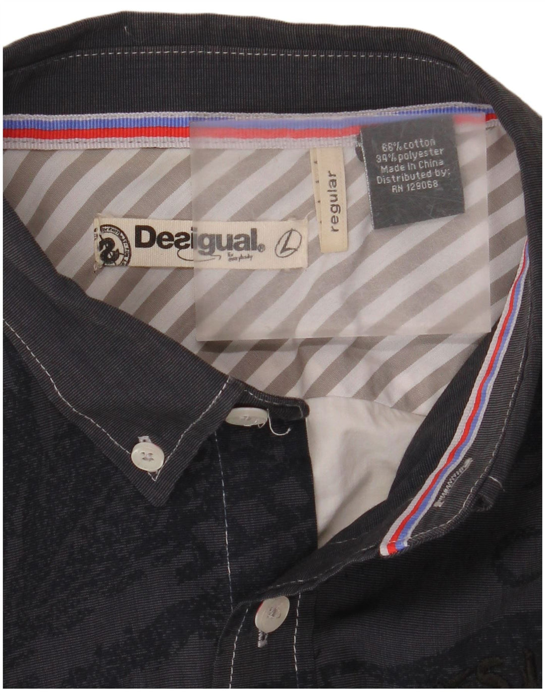 Cămașă Desigual pentru bărbați cu grafică mare, multicoloră, din bumbac