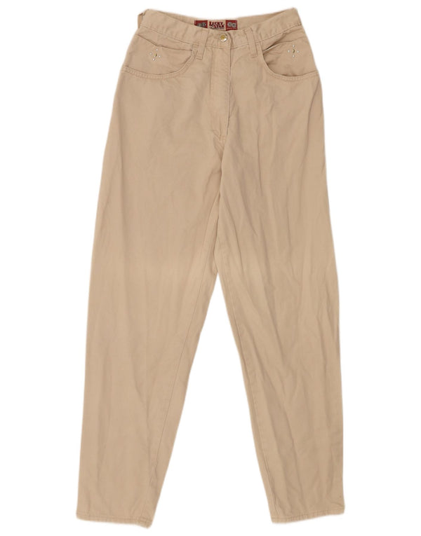 Lucky Star Pantaloni casual conici pentru femei IT 38 XS L24 L30 Bej Bumbac