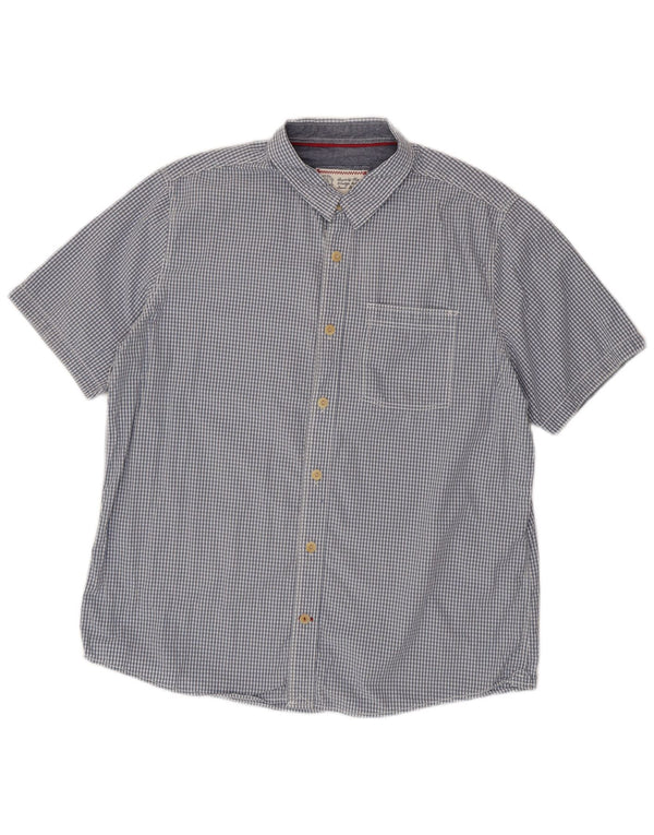 Cămașă cu mânecă scurtă pentru bărbați Fat Face XL Blue Gingham Bumbac