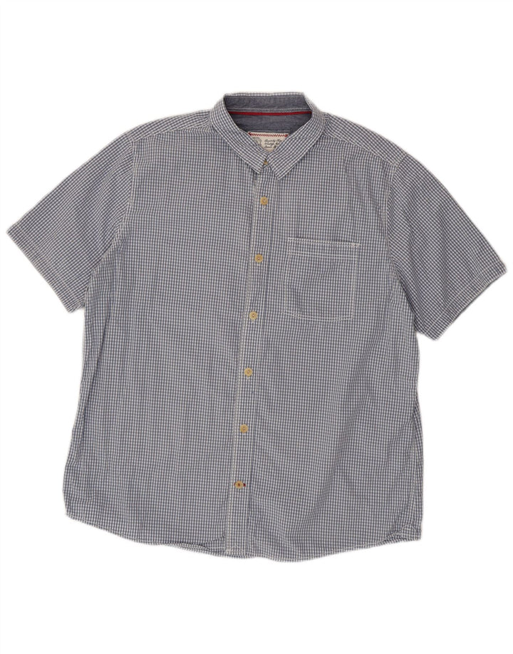 Cămașă cu mânecă scurtă pentru bărbați Fat Face XL Blue Gingham Bumbac