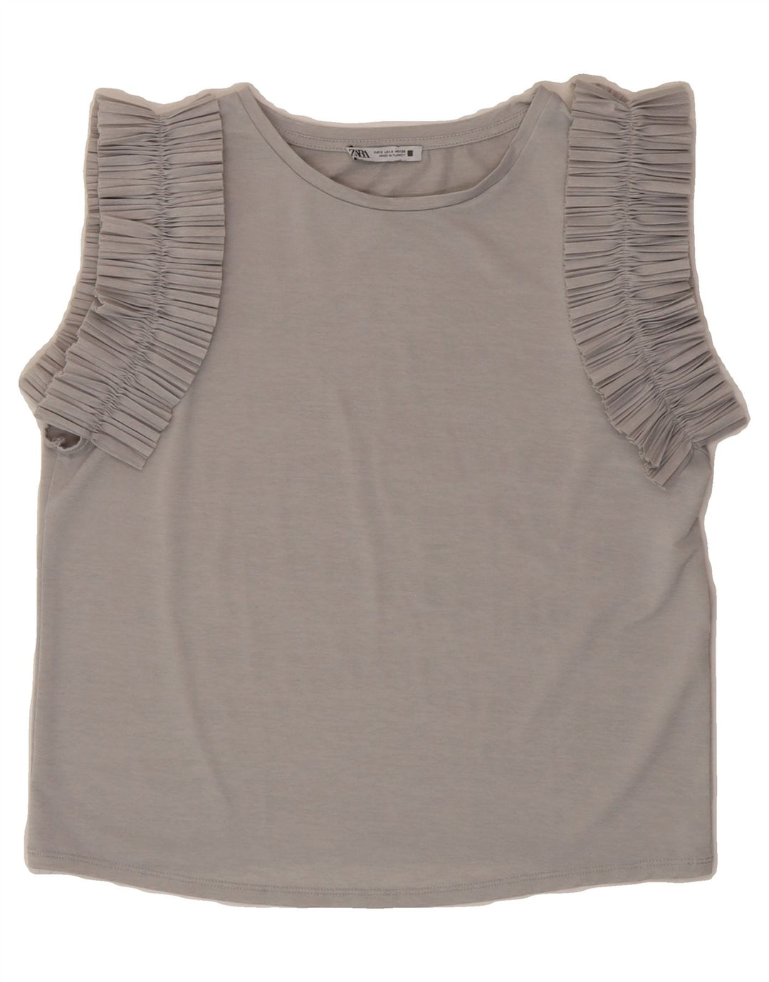 ZARA Womens Sleeveless Blouse Top UK 10 Small Grey Polyester Vintage Zara and Second-Hand Zara from Messina Hembry 