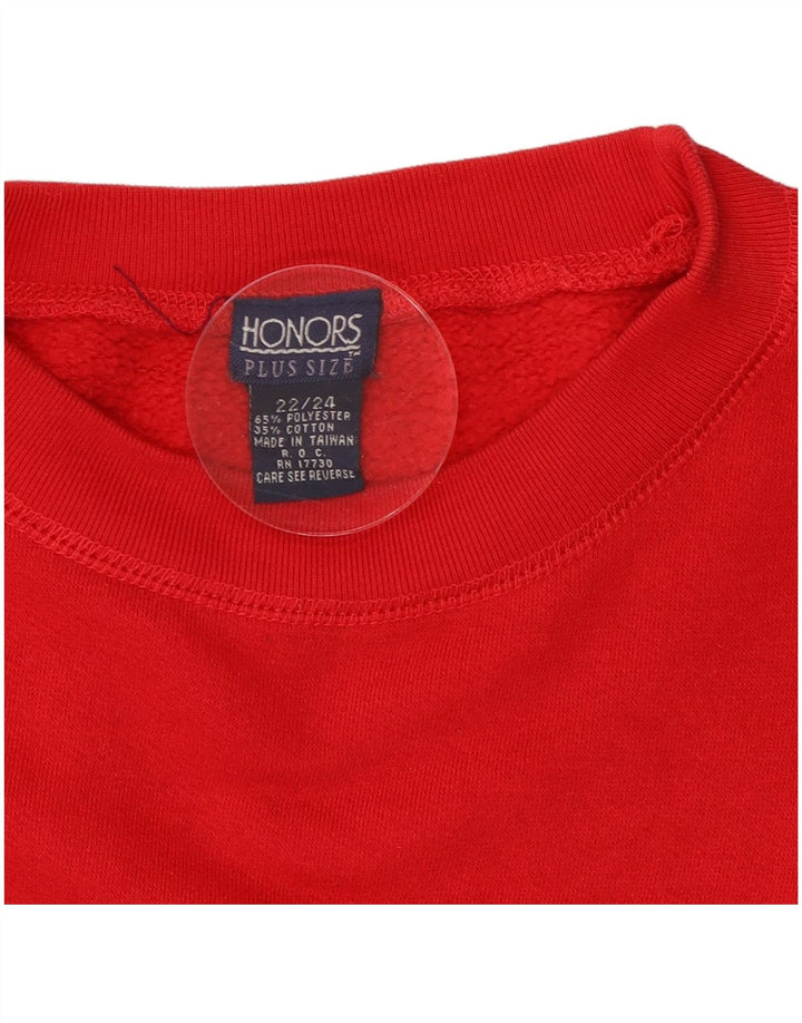 Pulover supradimensionat cu grafic pentru femei Honors UK 22/24 2XL Roșu