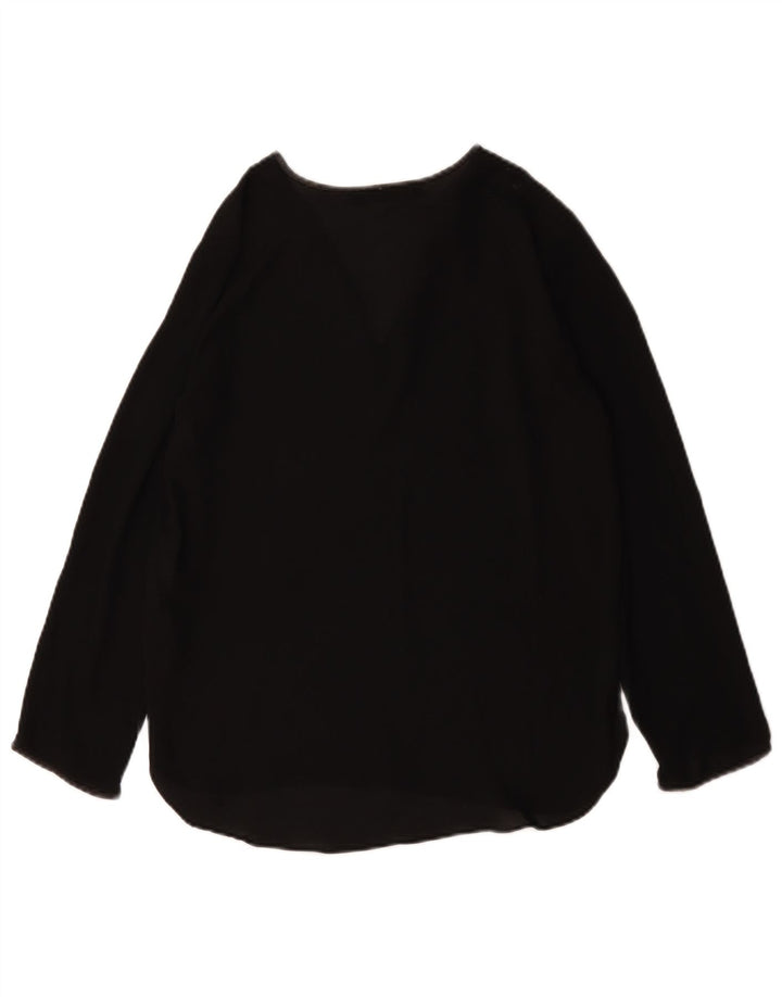 Top femeie Zara cu mânecă lungă UK 10, poliester negru mic