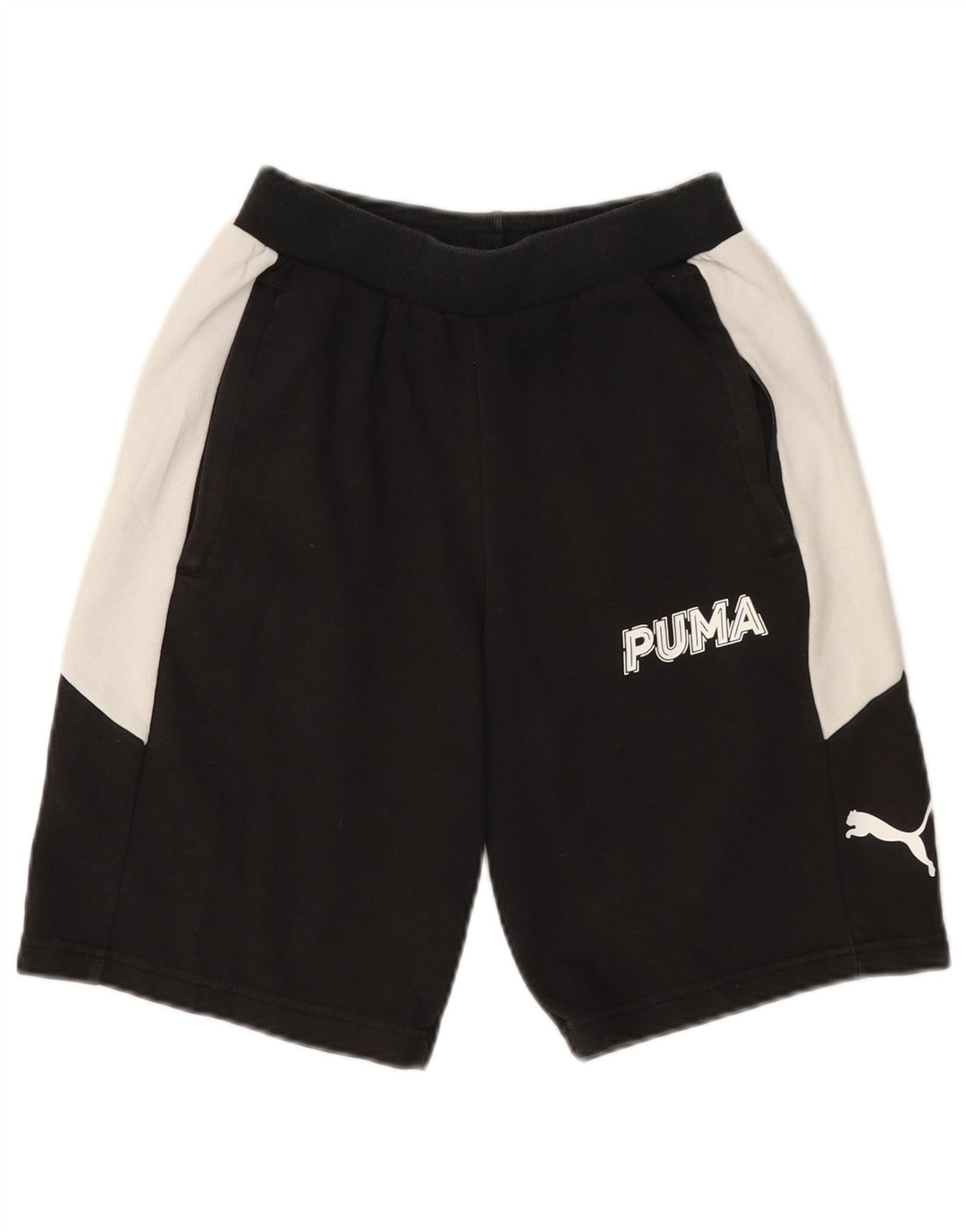 Pantaloni scurti sport Puma pentru bărbați, bumbac color bloc negru