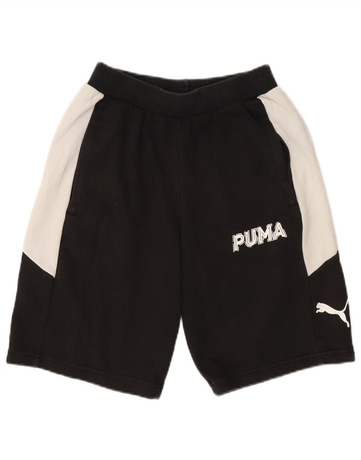 Pantaloni scurti sport Puma pentru bărbați, bumbac color bloc negru
