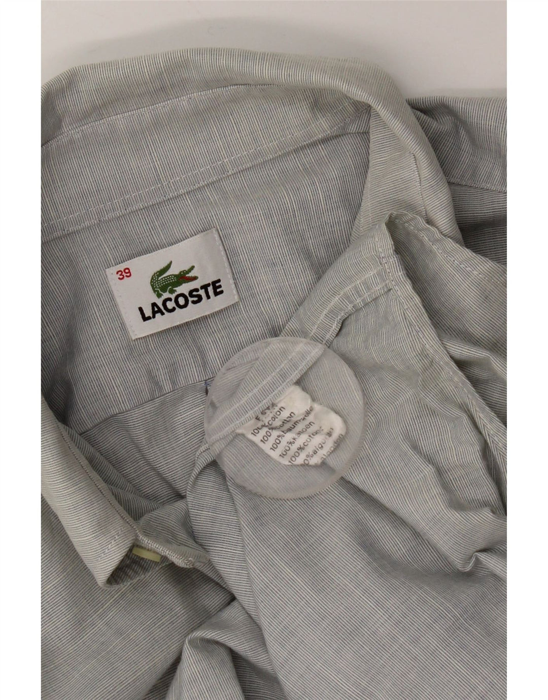 Camasa barbati Lacoste Marimea 39 Bumbac Gri mediu