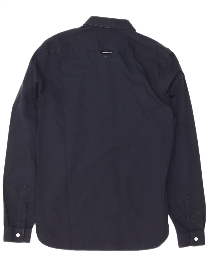 Cămașă pentru bărbați Fred Perry mică, albastru bleumarin, bumbac