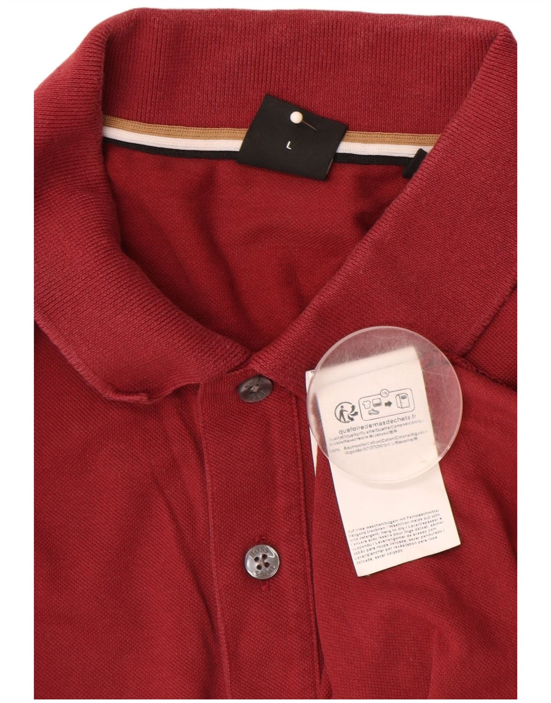 Cămașă polo HUGO BOSS pentru bărbați din bumbac burgundy mare