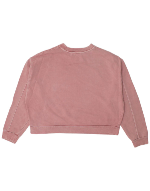 Pulover de hanorac oversized Crop Graphic pentru femei Levi's UK 14 Roz mediu