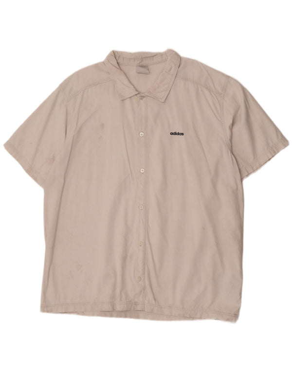 Cămașă cu mânecă scurtă pentru bărbați Adidas 2XL, bumbac alb