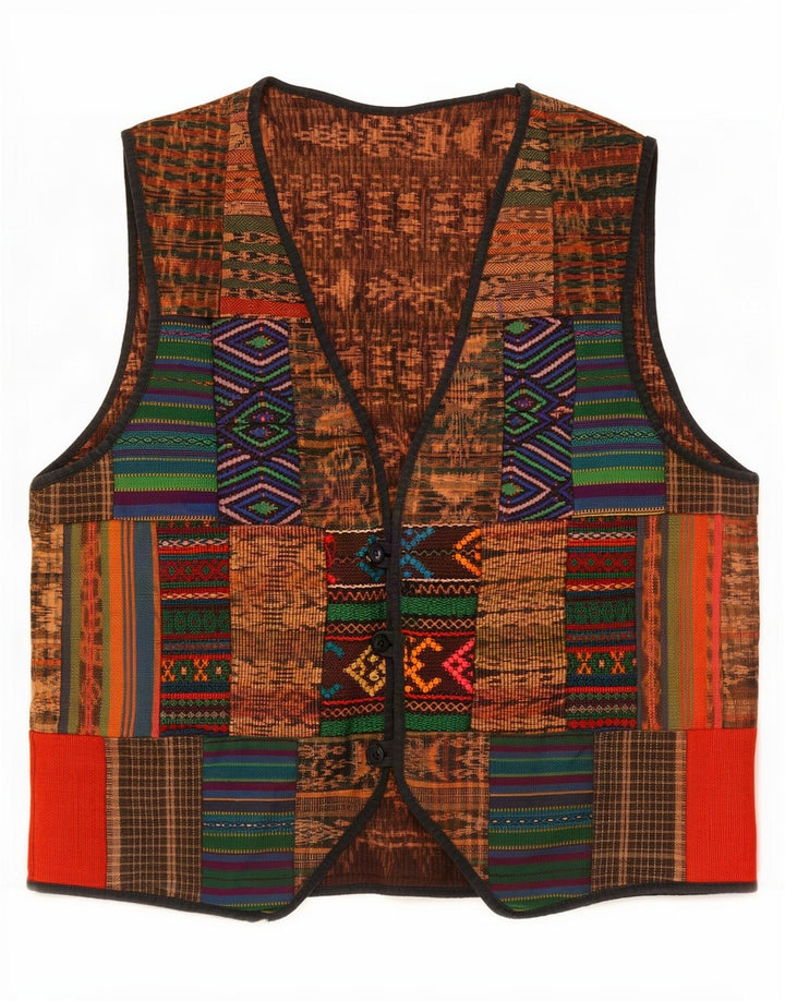 Vestă vintage pentru bărbați, mijlocie, multicoloră, mozaic