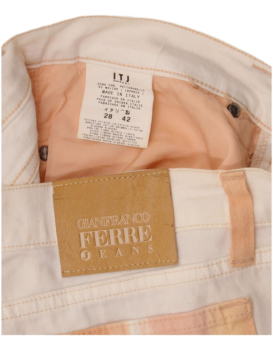 Bermude Gianfranco Ferre pentru femei, W28 Medium White Colorblock